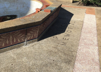 problems at the memorial before repair, crumbling cement