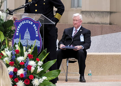 Chief Contee speaks as Don Blake looks on