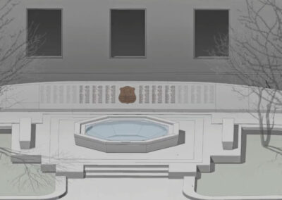 drawing of the proposed fountain restoration