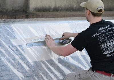 Engraving of Investigator Wayne David's name on the DC Police memorial