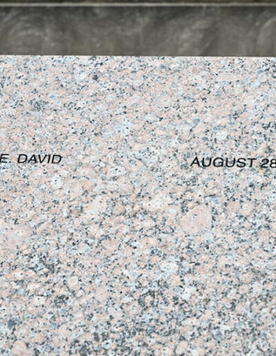 Engraving of Investigator Wayne David's name on the DC Police memorial