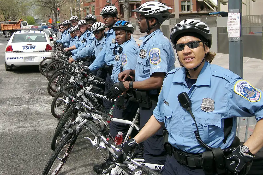 Police on patrol with bicycles